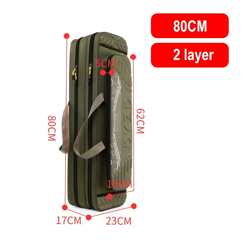 125cm/ 130cm 4 Layer Fishing Bag Oxford Cloth Folding Fishing Rod Reel Bag Fishing Tackle Storage Bags Travel Carry Case