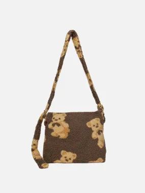 AlanBalen® - Bear Print Sherpa Shoulder Bag