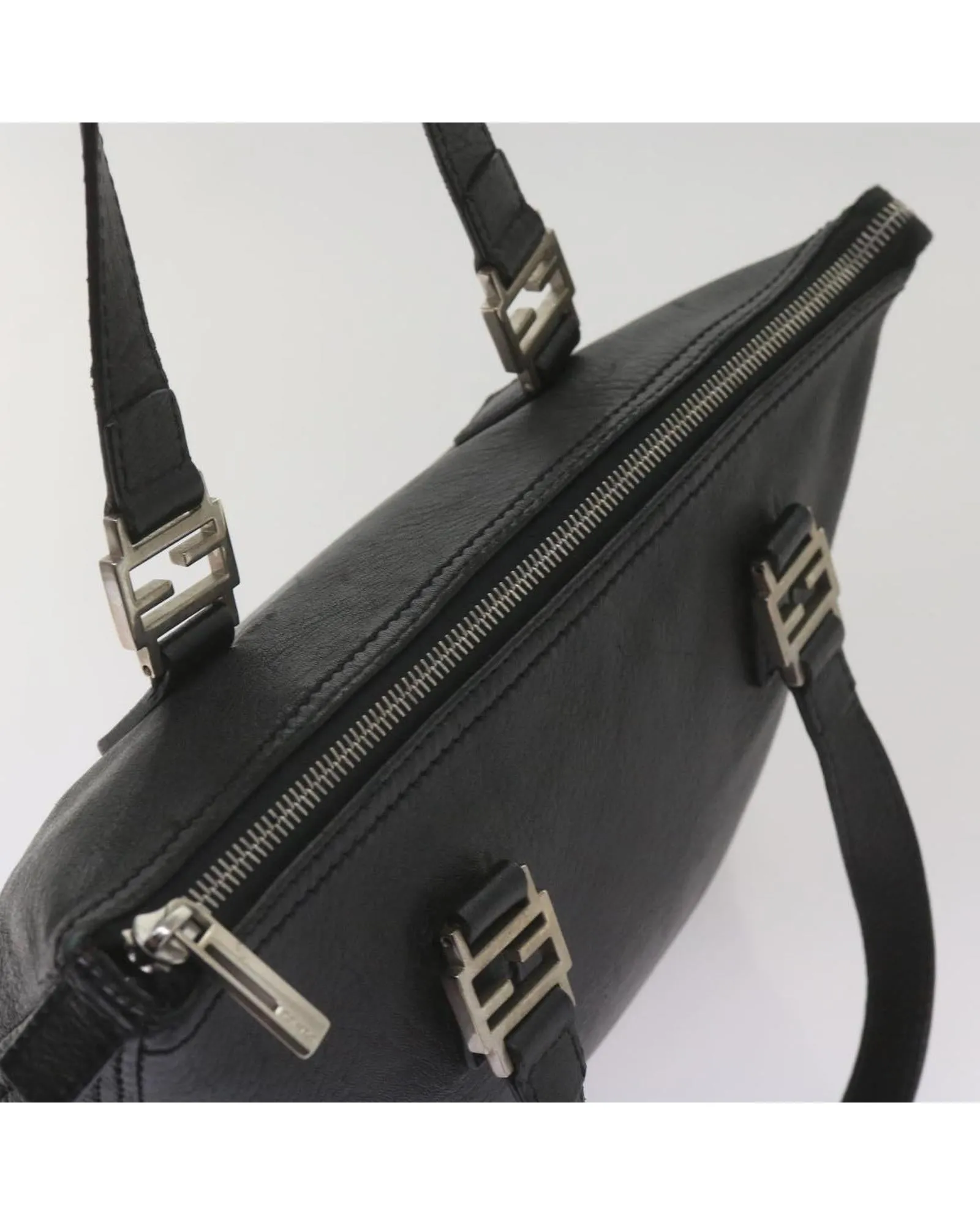 Authentic Black Leather Fendi Handbag