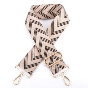 BLACK & CREAM CHEVRON CROSSBODY STRAP