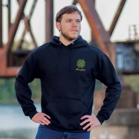 Celtic Clover Knot Embroidered Personalized Hoodie- Black