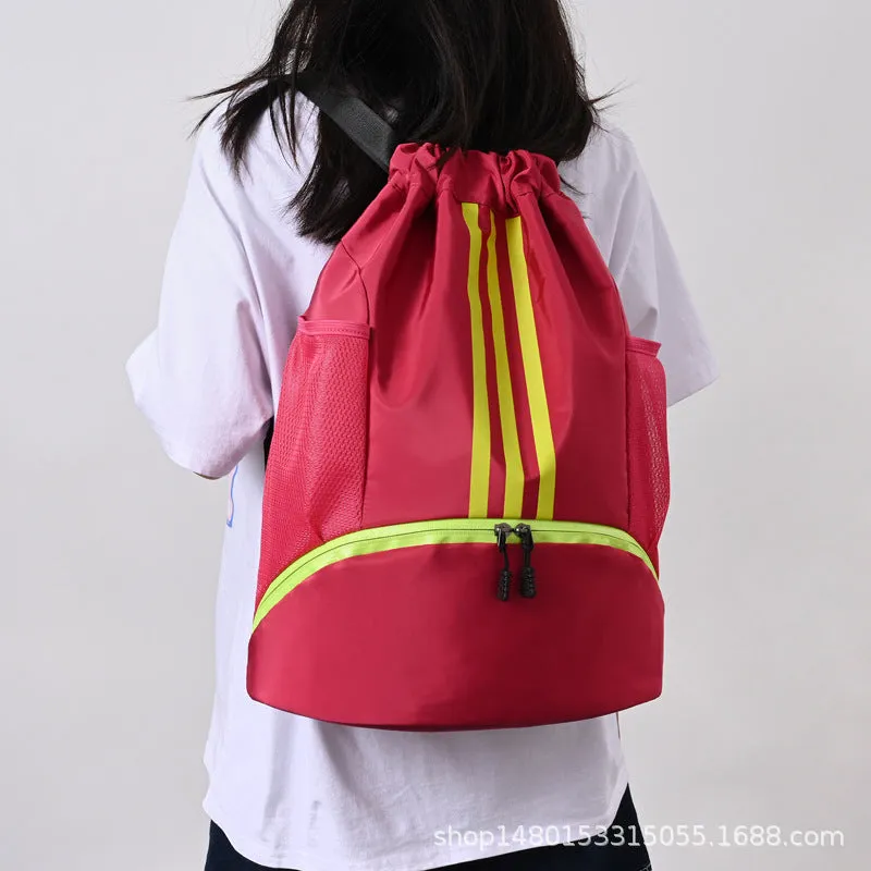 deanwangkt Large Capacity Drawstring Basketball Bag Fashion Simple Men's and Women's Sports Convenient Travel Backpack Wholesale