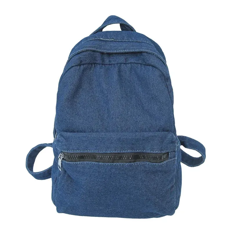 Denim Backpacks for Women New Zipper Fashion Backpack Casual Versatile Hot Sale Simplicity Basic Style Bolsas Femininas