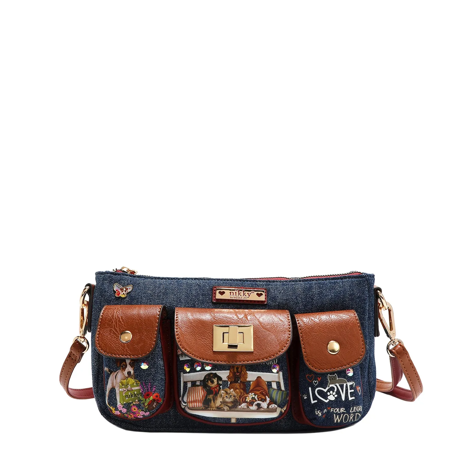 DENIM MULTIPOCKET CROSSBODY