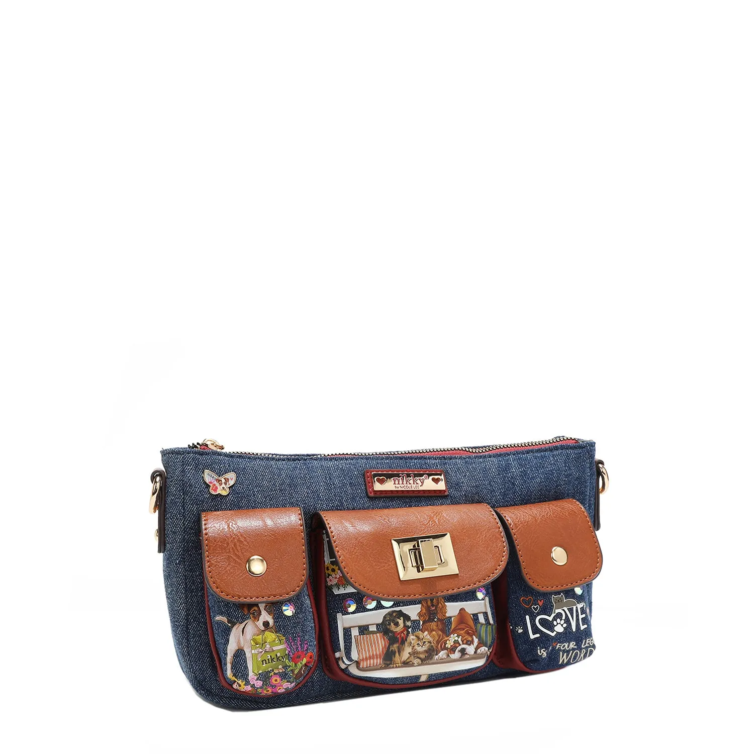 DENIM MULTIPOCKET CROSSBODY