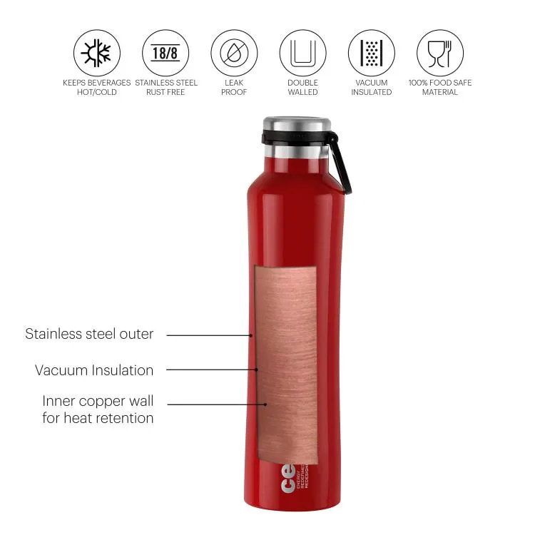 Duro One Touch Flask, Vacusteel Water Bottle 1000ml