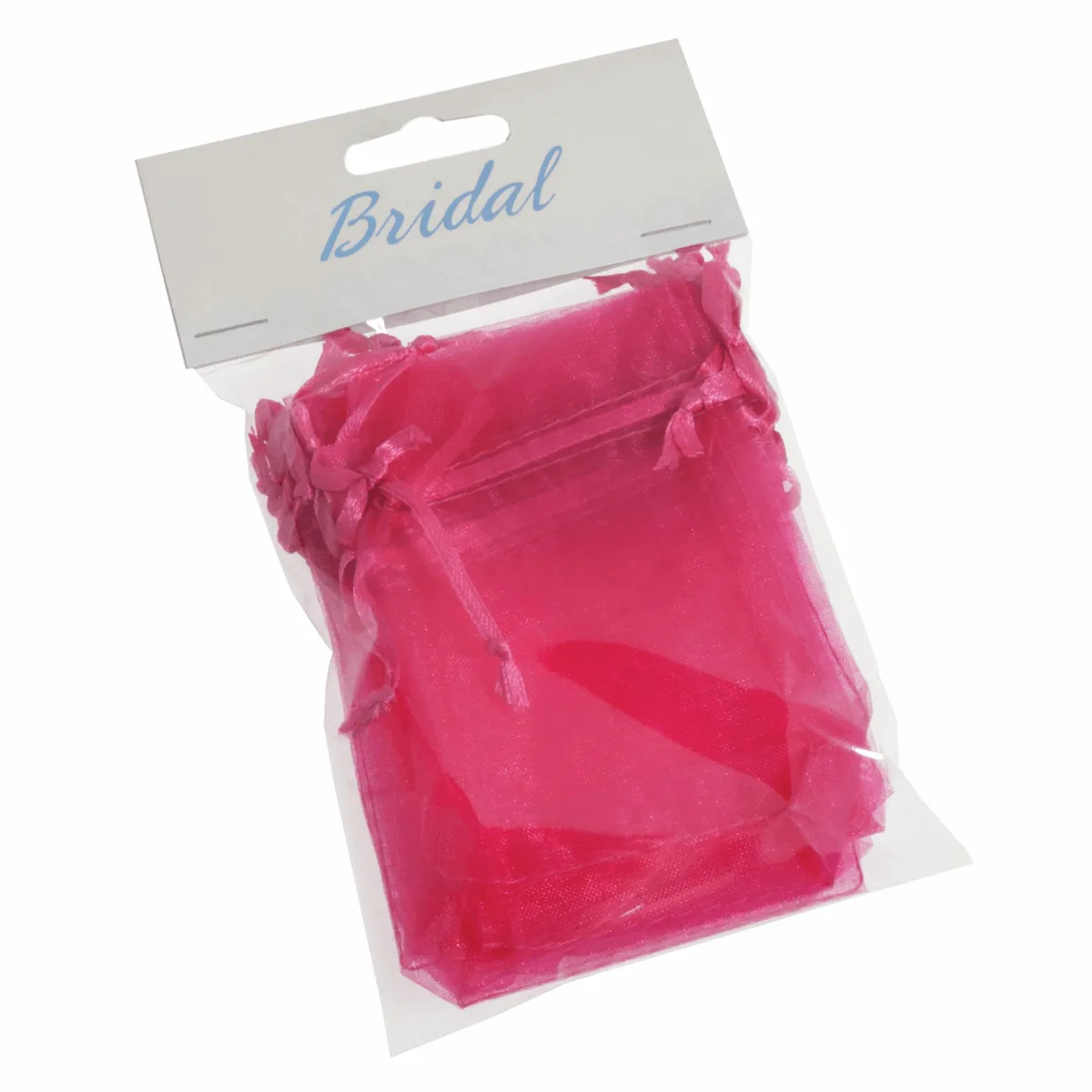 Fuchsia Organza Wedding Favour Bags - 7.5 x 10cm (Pack of 10)