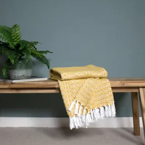 Jewel Herringbone Throw Ochre