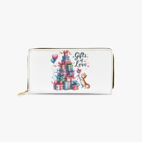 Long Type Zipper Purse - Christmas, Present Tree