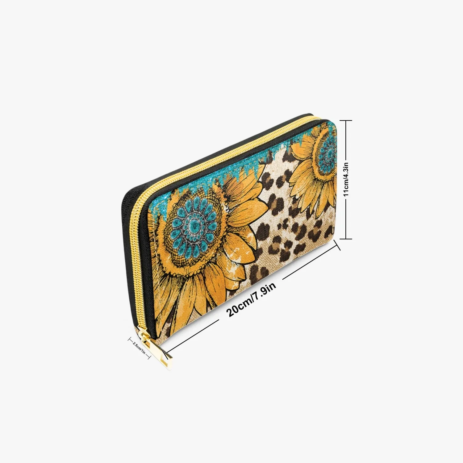 Long Type Zipper Purse, Sunflowers, awd-604