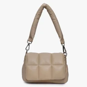 Neutral Beige Leather Crossbody bag Versatile Style