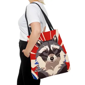 Raccoon on Art Deco Rays, Tote Bag for Everyday Use - Durable and Functional