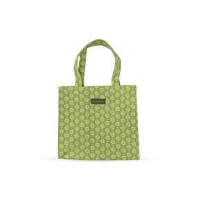 Tall Acrylic Coated Lunch Bag - Geo Lime