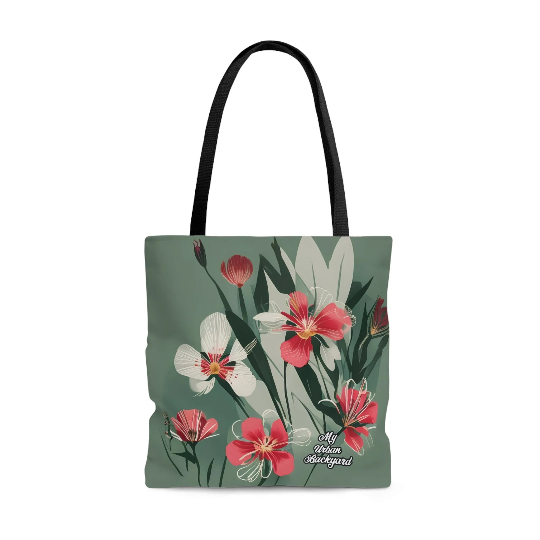 White and Red Wildflowers, Tote Bag for Everyday Use - Durable and Functional