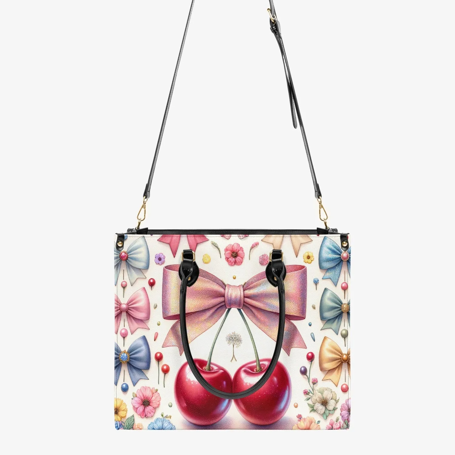 Women's Tote Bag - Ribbons and Cherries - Cherries Delight