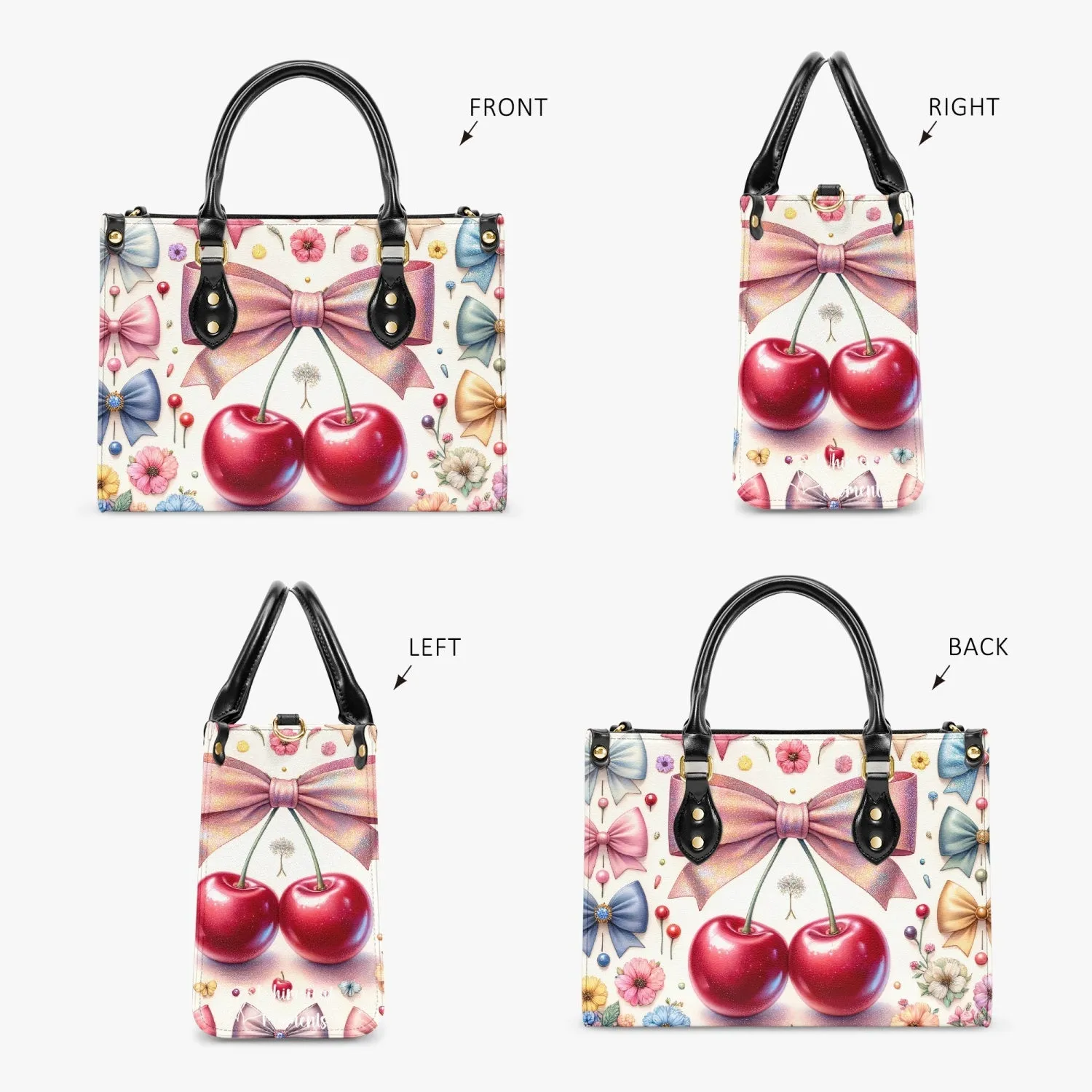 Women's Tote Bag - Ribbons and Cherries - Cherries Delight