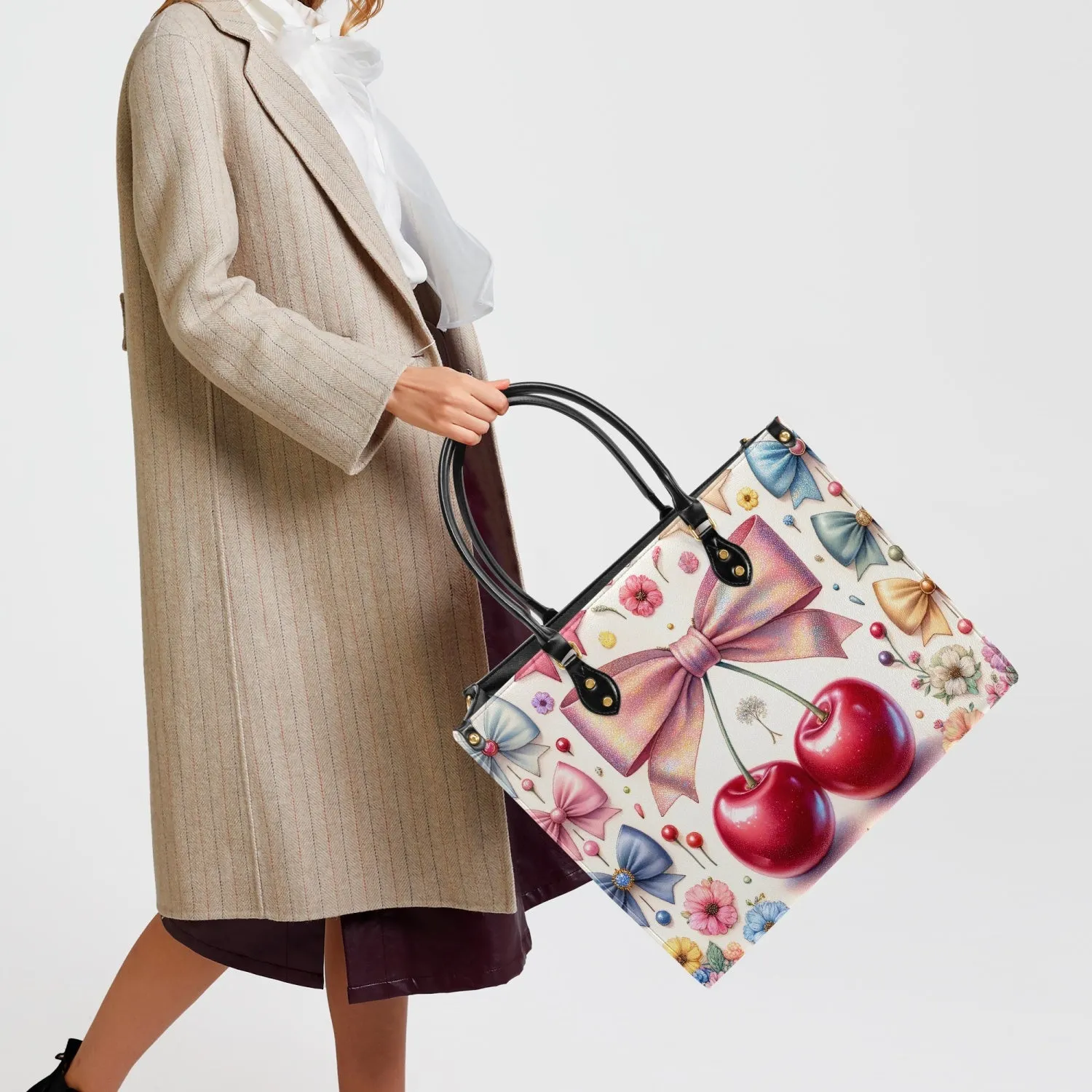 Women's Tote Bag - Ribbons and Cherries - Cherries Delight