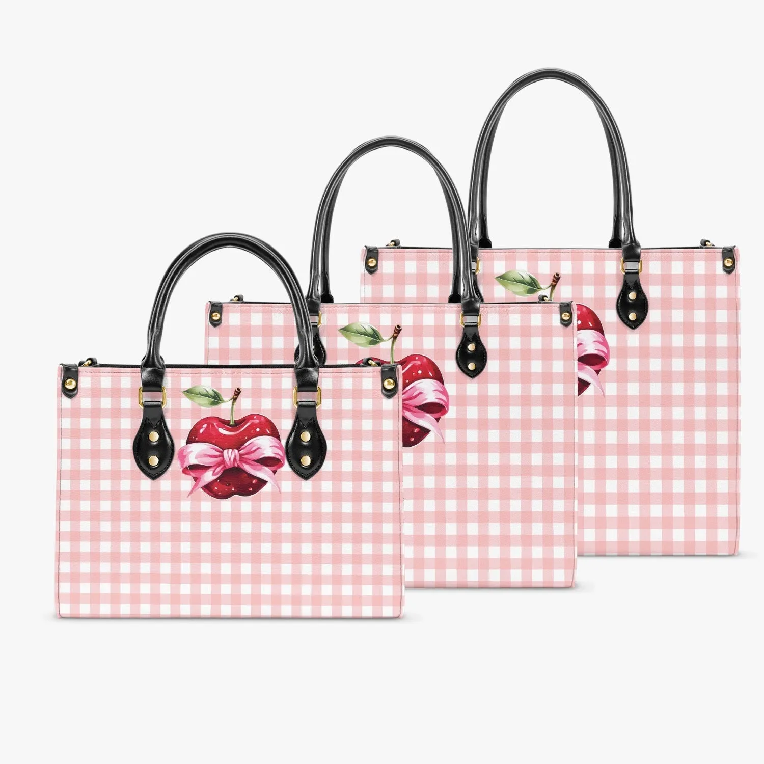 Women's Tote Bag - Rockabilly - Apple Plaid Pink